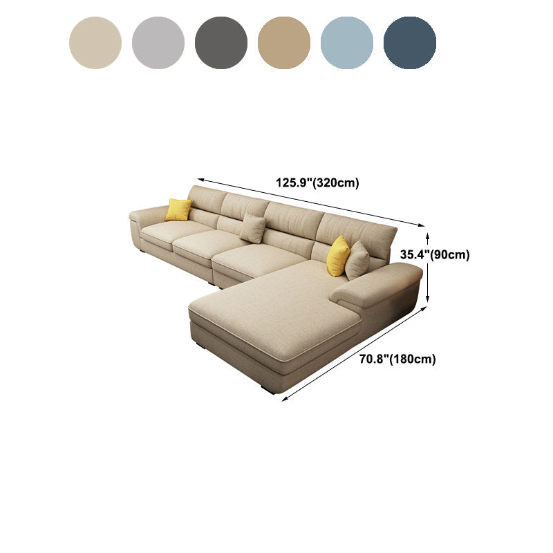 Nordic Stationary Living Room Recessed Arm Cushions Sofa Chaise Clearhalo 'furn' 'furn_sectionals' 'Furniture' 'Living Room Furniture' 'Sectionals' 5974461