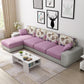 Nordic Assembled Linen Living Room Square Arm Pillows Sofa Chaise Purple Clearhalo 'furn' 'furn_sectionals' 'Furniture' 'Living Room Furniture' 'Sectionals' 5974470