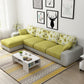 Nordic Assembled Linen Living Room Square Arm Pillows Sofa Chaise Lemon Yellow Clearhalo 'furn' 'furn_sectionals' 'Furniture' 'Living Room Furniture' 'Sectionals' 5974471