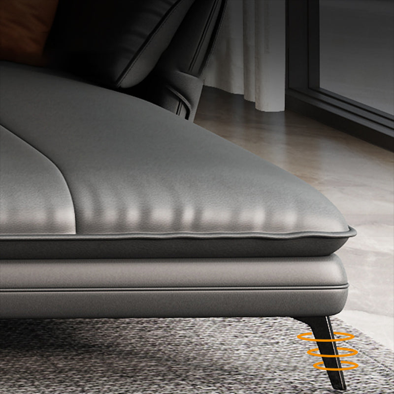 Contemporary Genuine Leather Living Room Pillow Top Arm Seating Clearhalo 'furn' 'furn_sectionals' 'Furniture' 'Living Room Furniture' 'Sectionals' 5974501