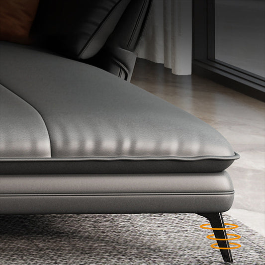 Contemporary Genuine Leather Living Room Pillow Top Arm Seating Clearhalo 'furn' 'furn_sectionals' 'Furniture' 'Living Room Furniture' 'Sectionals' 5974501