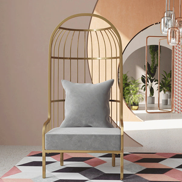 Glam Fabric Arms Included with Pillow Basic Four Leg Accent Armchair Clearhalo 'Accent Chairs' 'accent_chairs' 'Chairs & Seating' 'furn' 'furn_accent_chairs' 'Furniture' 'Living Room Furniture' 5974509