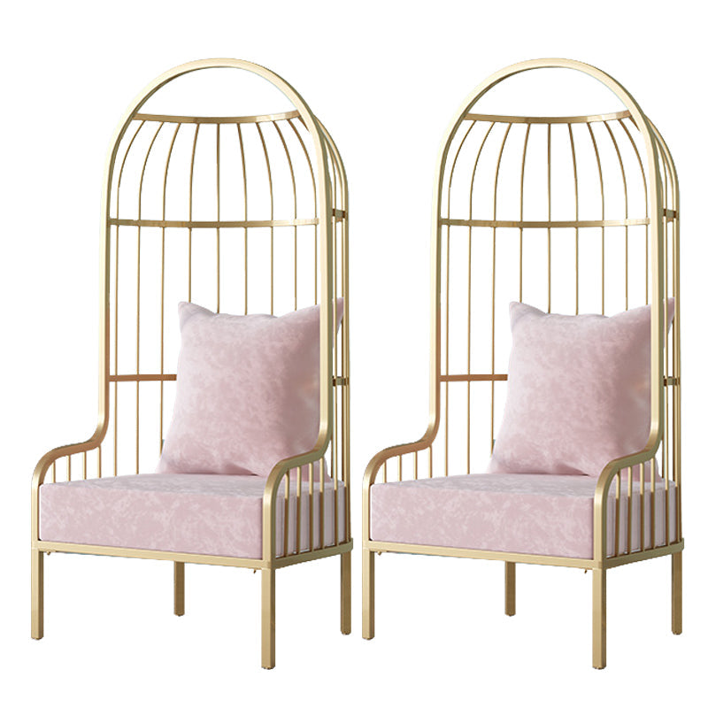 Glam Fabric Arms Included with Pillow Basic Four Leg Accent Armchair Pink 2 Piece Set Clearhalo 'Accent Chairs' 'accent_chairs' 'Chairs & Seating' 'furn' 'furn_accent_chairs' 'Furniture' 'Living Room Furniture' 5974513