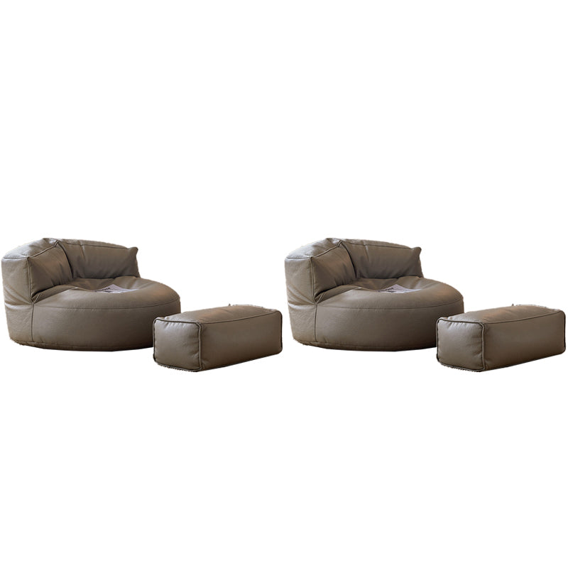Contemporary Bonded Leather Armless Reclining Tight Back Lounge Chair Grey 2 Piece Set Clearhalo 'Accent Chairs' 'accent_chairs' 'Chairs & Seating' 'furn' 'furn_accent_chairs' 'Furniture' 'Living Room Furniture' 5974548