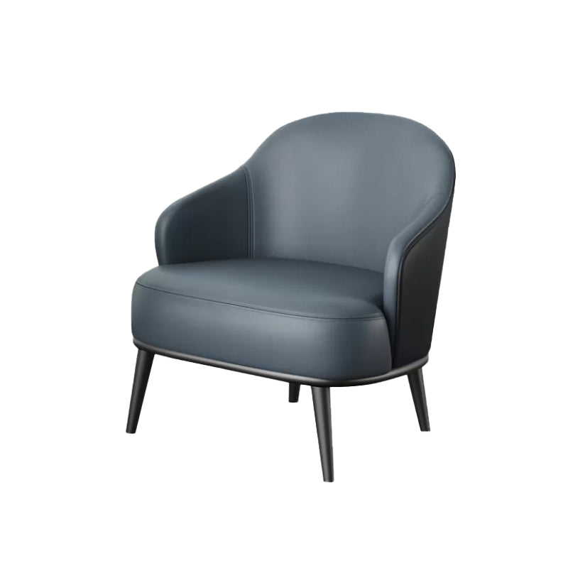 Contemporary Bonded Leather Arms Included Basic Four Leg Armchair Blue 1 Piece Clearhalo 'Accent Chairs' 'accent_chairs' 'Chairs & Seating' 'furn' 'furn_accent_chairs' 'Furniture' 'Living Room Furniture' 5974553