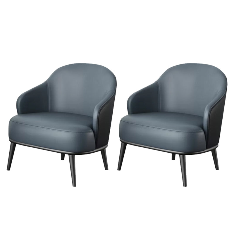 Contemporary Bonded Leather Arms Included Basic Four Leg Armchair Blue 2 Piece Set Clearhalo 'Accent Chairs' 'accent_chairs' 'Chairs & Seating' 'furn' 'furn_accent_chairs' 'Furniture' 'Living Room Furniture' 5974554