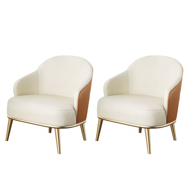 Contemporary Bonded Leather Arms Included Basic Four Leg Armchair White 2 Piece Set Clearhalo 'Accent Chairs' 'accent_chairs' 'Chairs & Seating' 'furn' 'furn_accent_chairs' 'Furniture' 'Living Room Furniture' 5974556