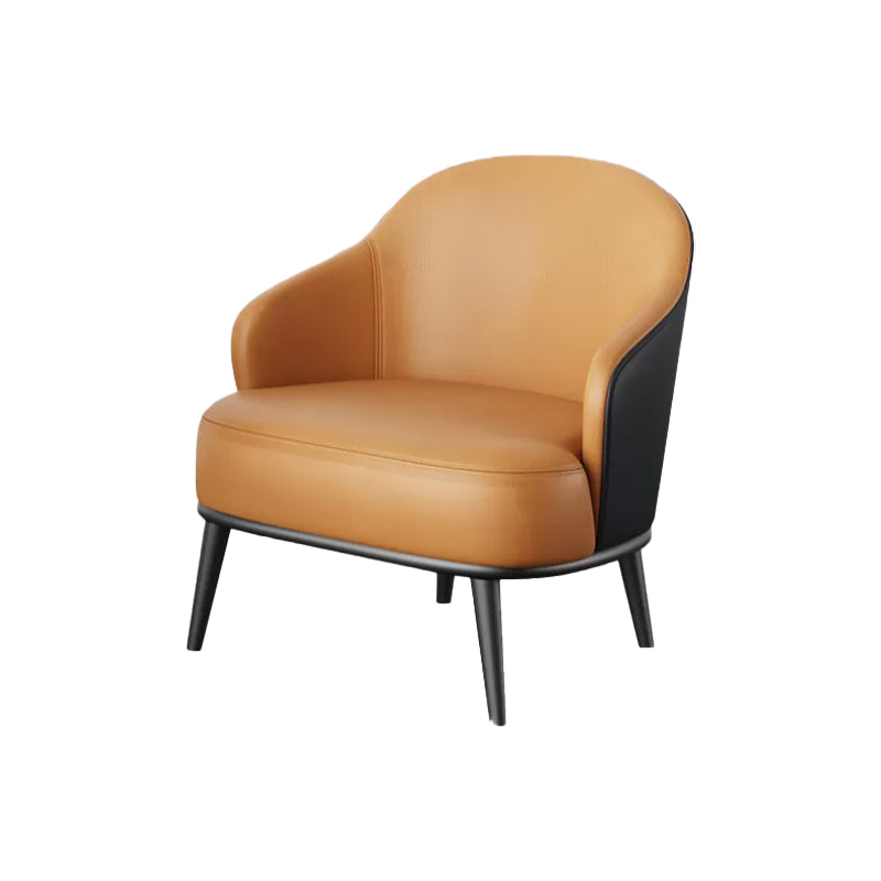Contemporary Bonded Leather Arms Included Basic Four Leg Armchair Clearhalo 'Accent Chairs' 'accent_chairs' 'Chairs & Seating' 'furn' 'furn_accent_chairs' 'Furniture' 'Living Room Furniture' 5974561