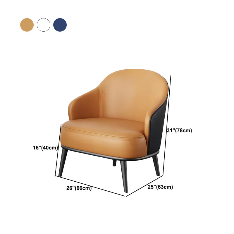 Contemporary Bonded Leather Arms Included Basic Four Leg Armchair Clearhalo 'Accent Chairs' 'accent_chairs' 'Chairs & Seating' 'furn' 'furn_accent_chairs' 'Furniture' 'Living Room Furniture' 5974565