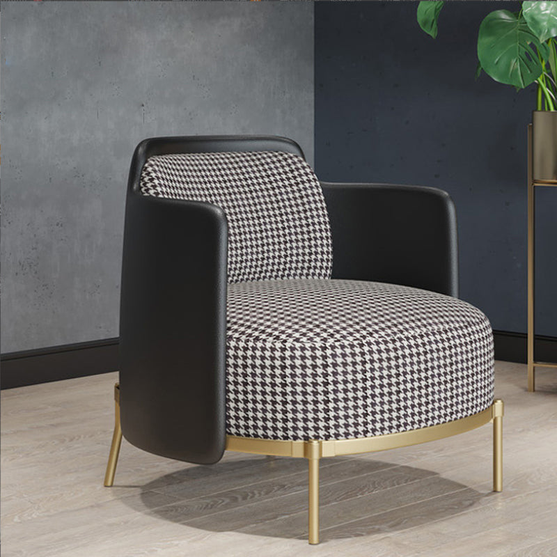 Contemporary Living Room with Goldtone Legs Basic Four Leg Accent Armchair