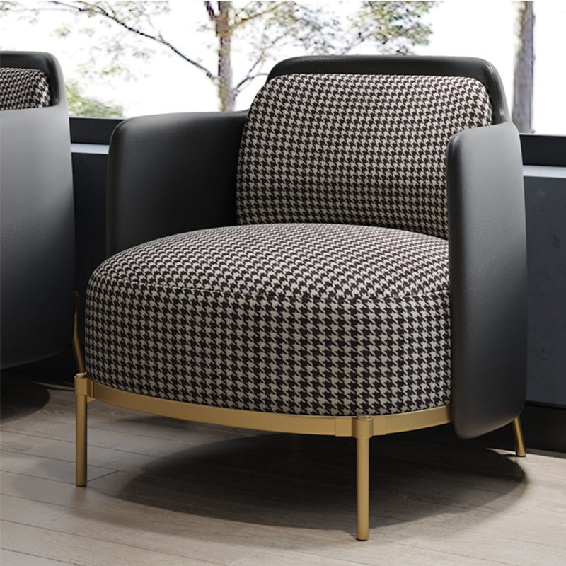 Contemporary Living Room with Goldtone Legs Basic Four Leg Accent Armchair