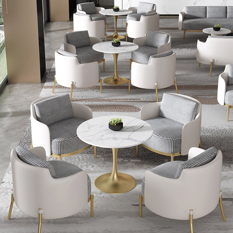 Contemporary Living Room with Goldtone Legs Basic Four Leg Accent Armchair