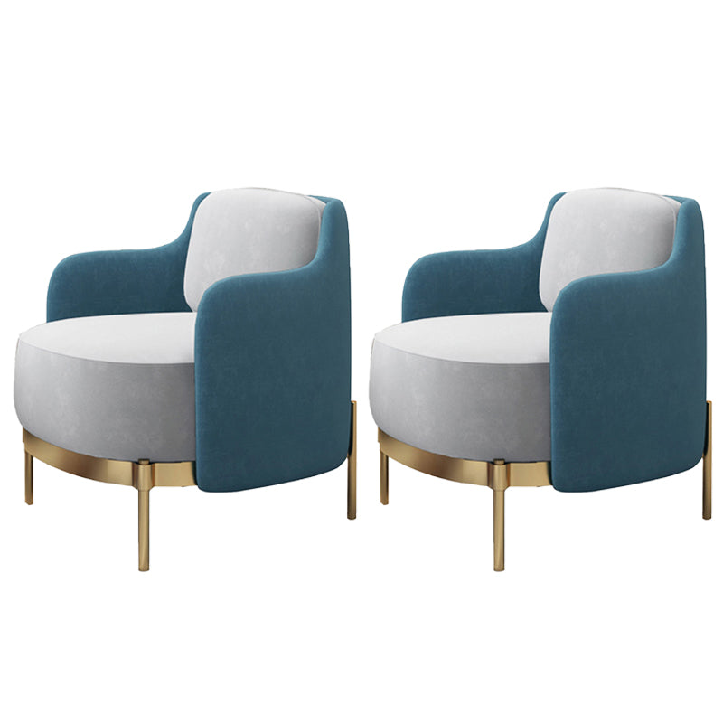 Contemporary Living Room with Goldtone Legs Basic Four Leg Accent Armchair