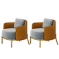 Contemporary Living Room with Goldtone Legs Basic Four Leg Accent Armchair