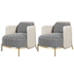 Contemporary Living Room with Goldtone Legs Basic Four Leg Accent Armchair