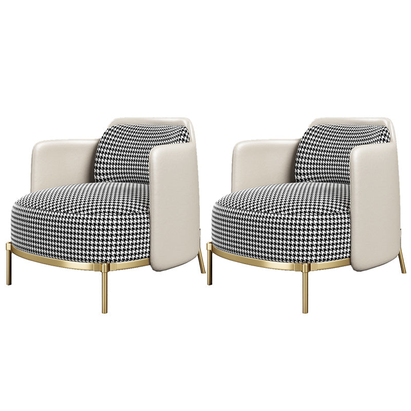 Contemporary Living Room with Goldtone Legs Basic Four Leg Accent Armchair