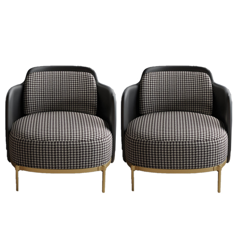 Contemporary Living Room with Goldtone Legs Basic Four Leg Accent Armchair