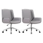 Contemporary Faux Leather Ergonomic Chair Mid-Back Conference Swivel Chair 2 Piece Set Clearhalo 'furn' 'furn_office_chair' 'Furniture' 'Office Chairs' 'Office Furniture' 'office_chair' 5977302