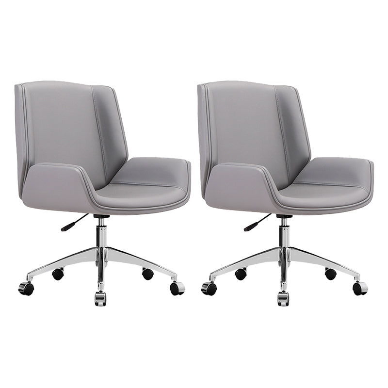 Contemporary Faux Leather Ergonomic Chair Mid-Back Conference Swivel Chair 2 Piece Set Clearhalo 'furn' 'furn_office_chair' 'Furniture' 'Office Chairs' 'Office Furniture' 'office_chair' 5977302