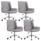 Contemporary Faux Leather Ergonomic Chair Mid-Back Conference Swivel Chair 4 Piece Set Clearhalo 'furn' 'furn_office_chair' 'Furniture' 'Office Chairs' 'Office Furniture' 'office_chair' 5977303