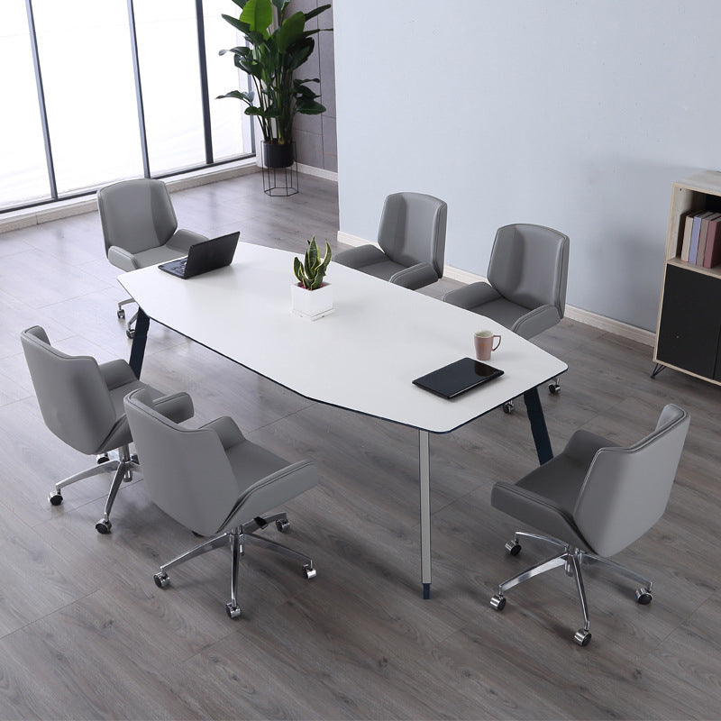 Contemporary Faux Leather Ergonomic Chair Mid-Back Conference Swivel Chair Clearhalo 'furn' 'furn_office_chair' 'Furniture' 'Office Chairs' 'Office Furniture' 'office_chair' 5977304