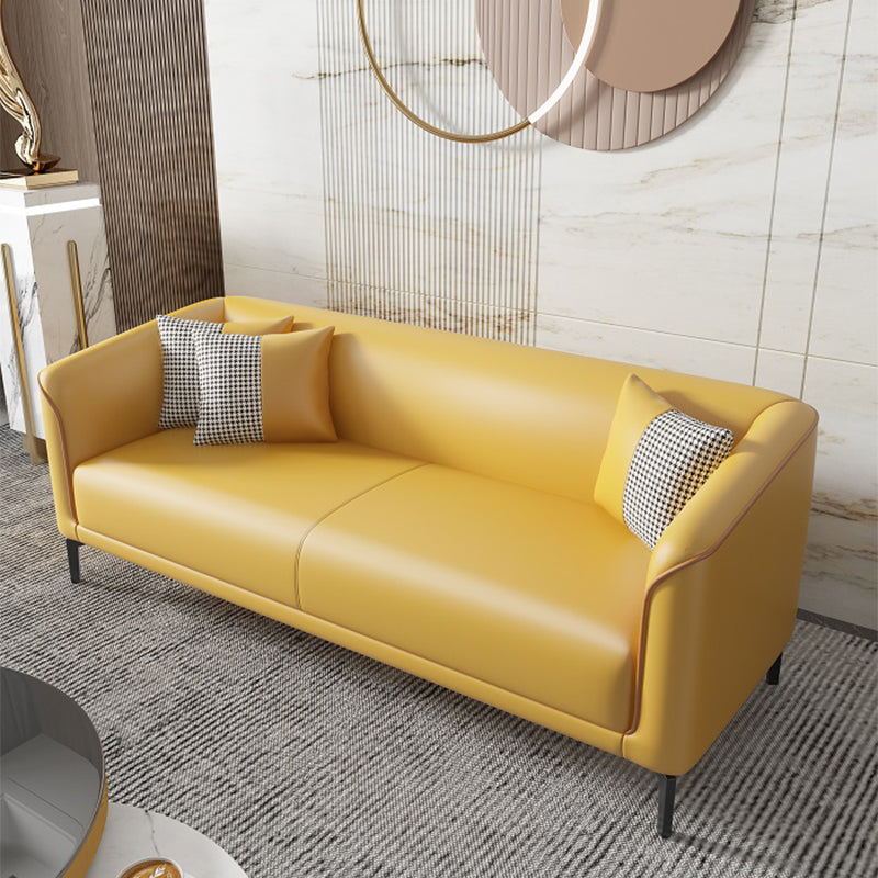 Modern Faux Leather Standard Sofa Tuxedo Arm for Living Room