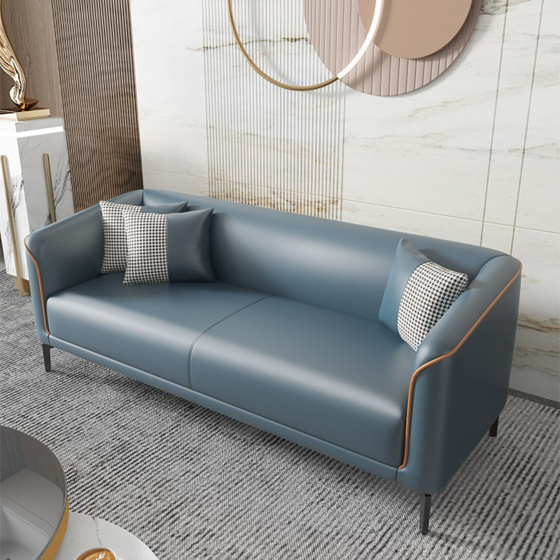 Modern Faux Leather Standard Sofa Tuxedo Arm for Living Room