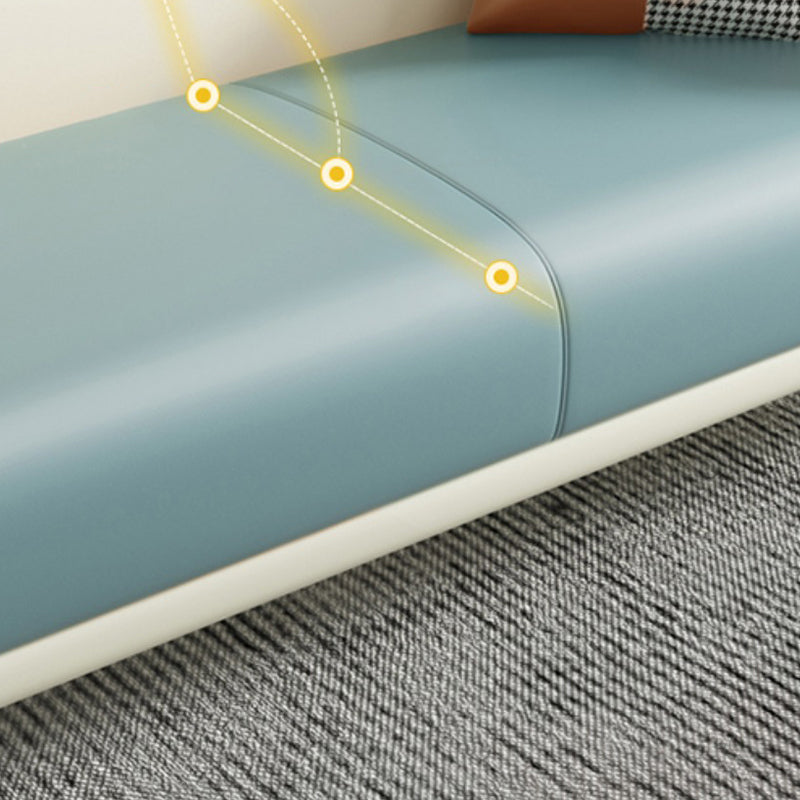 Modern Faux Leather Standard Sofa Tuxedo Arm for Living Room