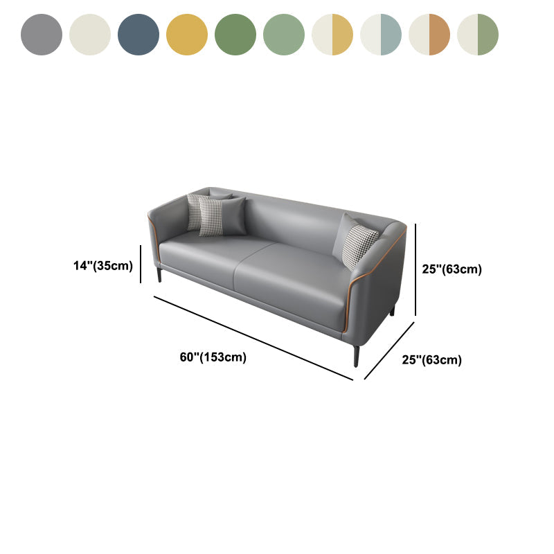 Modern Faux Leather Standard Sofa Tuxedo Arm for Living Room