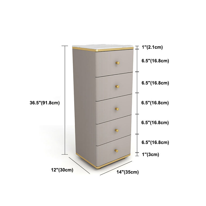 11,7-inch breedte Glam dressoir stenen opbergkast met 5 laden