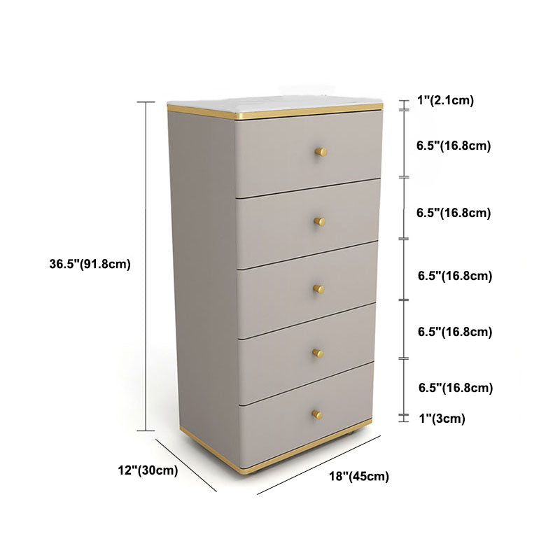 11,7-inch breedte Glam dressoir stenen opbergkast met 5 laden