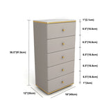 11.7-inch Width Glam Dresser Stone Storage Chest with 5 Drawers