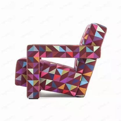 Contemporary Fabric Arms Included Square Arms Fixed Back Accent Room Chair