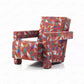 Contemporary Fabric Arms Included Square Arms Fixed Back Accent Room Chair
