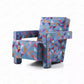 Contemporary Fabric Arms Included Square Arms Fixed Back Accent Room Chair