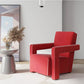 Contemporary Fabric Arms Included Square Arms Fixed Back Accent Room Chair