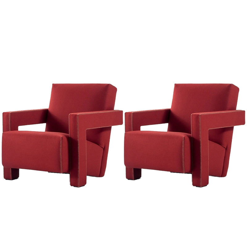 Contemporary Fabric Arms Included Square Arms Fixed Back Accent Room Chair