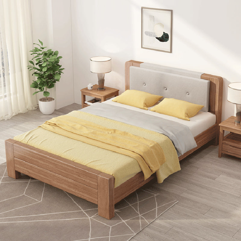 Panel de nogal escandinavo rectangular con marco de cama de cabecera