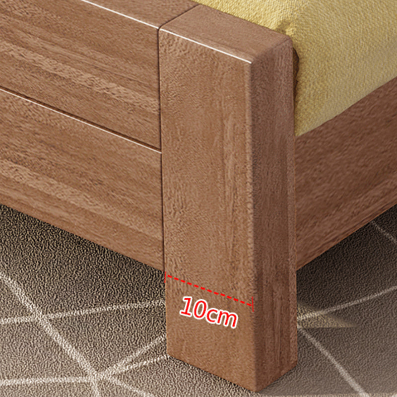 Panel de nogal escandinavo rectangular con marco de cama de cabecera