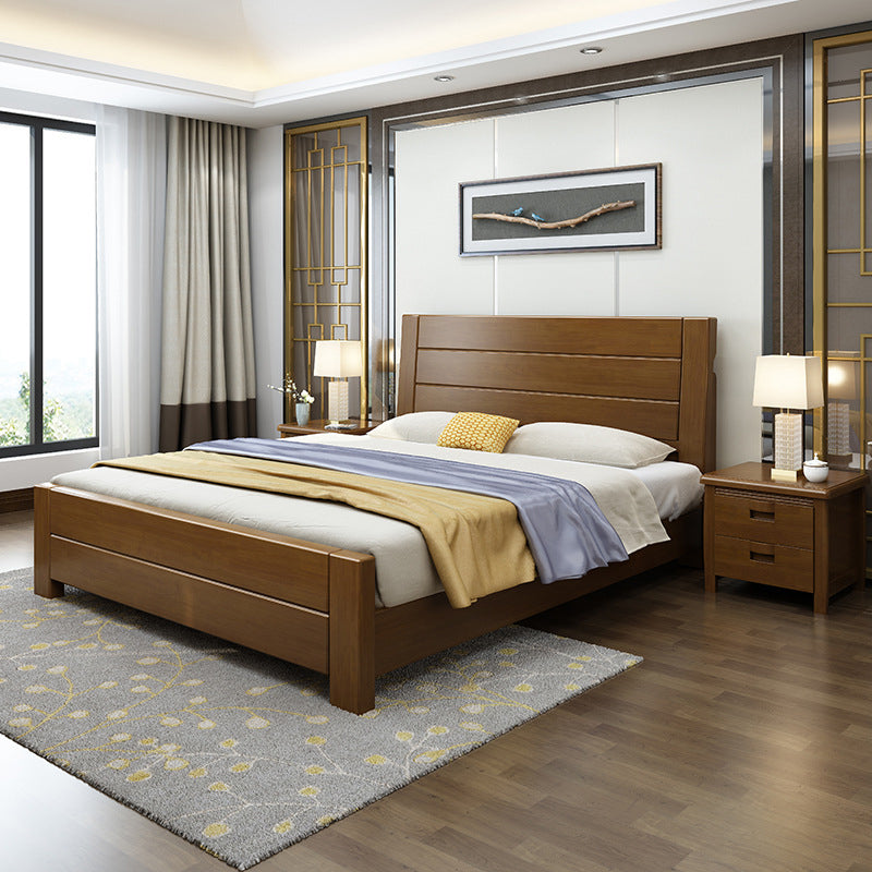 Traditioneel dennenhout met hoofdenrectangulair paneelpaneelbed