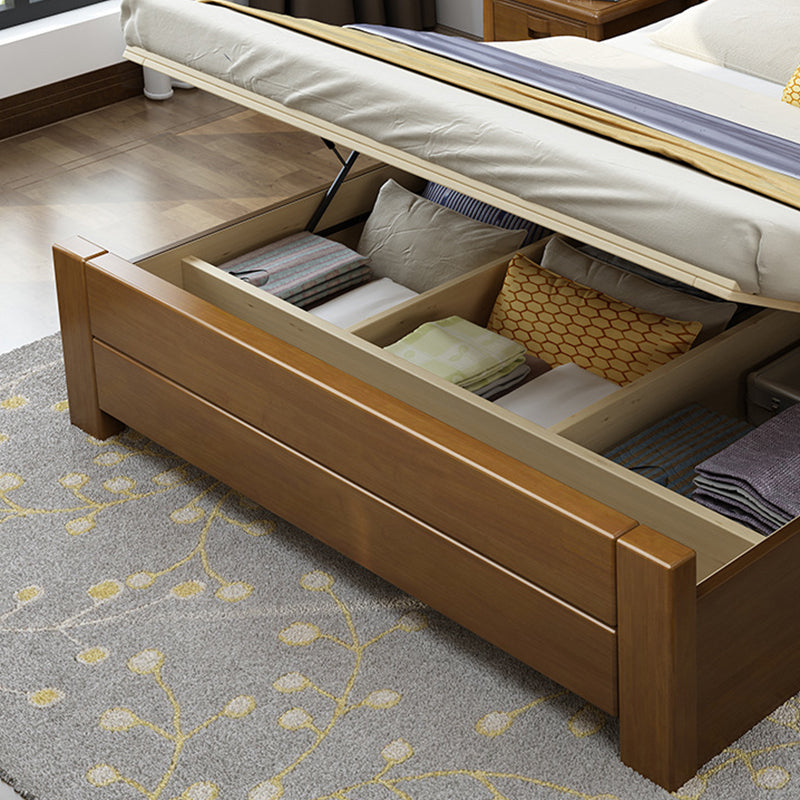 Traditioneel dennenhout met hoofdenrectangulair paneelpaneelbed