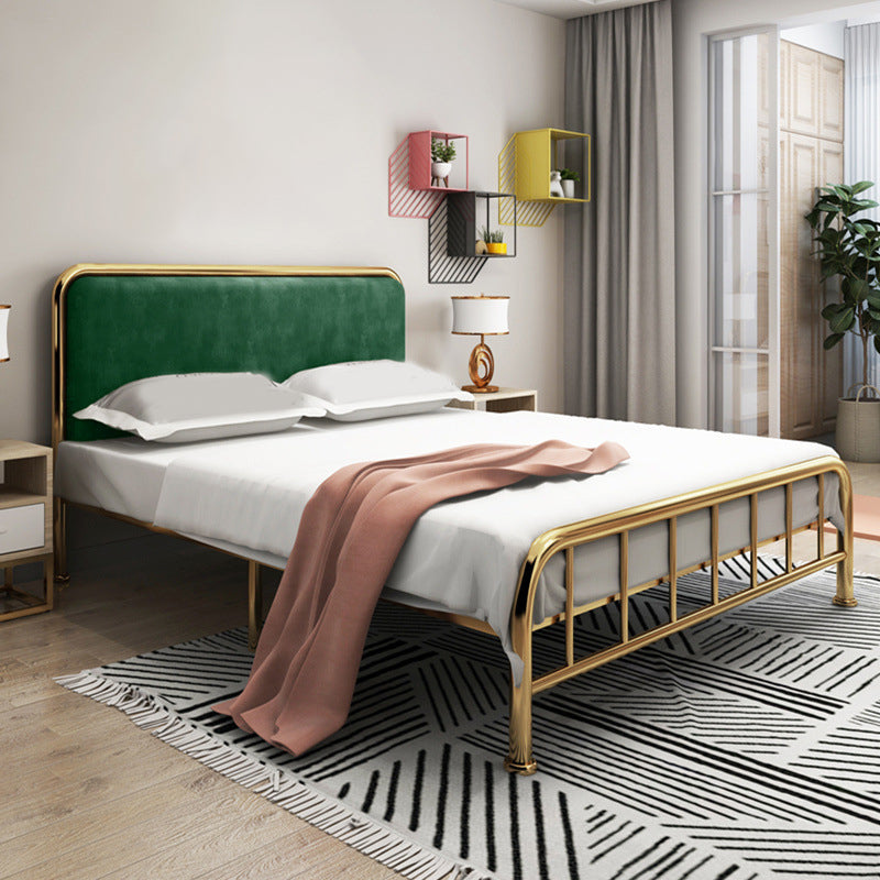 Testiera imbottita a pannello in metallo contemporaneo con gambe metalliche