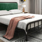 Contemporary Metal Panel Upholstered Headboard with Metal Legs Bed Frame