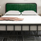Contemporary Metal Panel Upholstered Headboard with Metal Legs Bed Frame