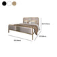 Contemporary Metal Upholstered Headboard Rectangular Slat Bed