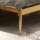 84,65 inch breed eigentijdse latbed metalen bed met hoofdeinde