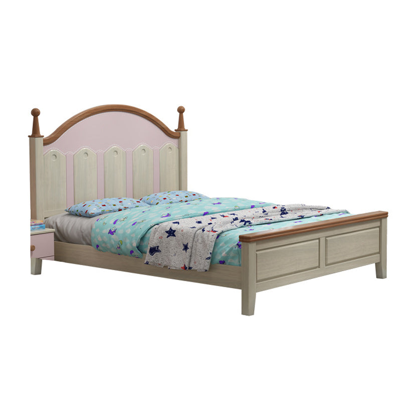 84,65-inch breed traditioneel bedframe dennenhoutbed met hoofdeinde