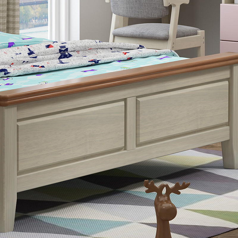 84,65-inch breed traditioneel bedframe dennenhoutbed met hoofdeinde