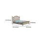 84,65-inch breed traditioneel bedframe dennenhoutbed met hoofdeinde