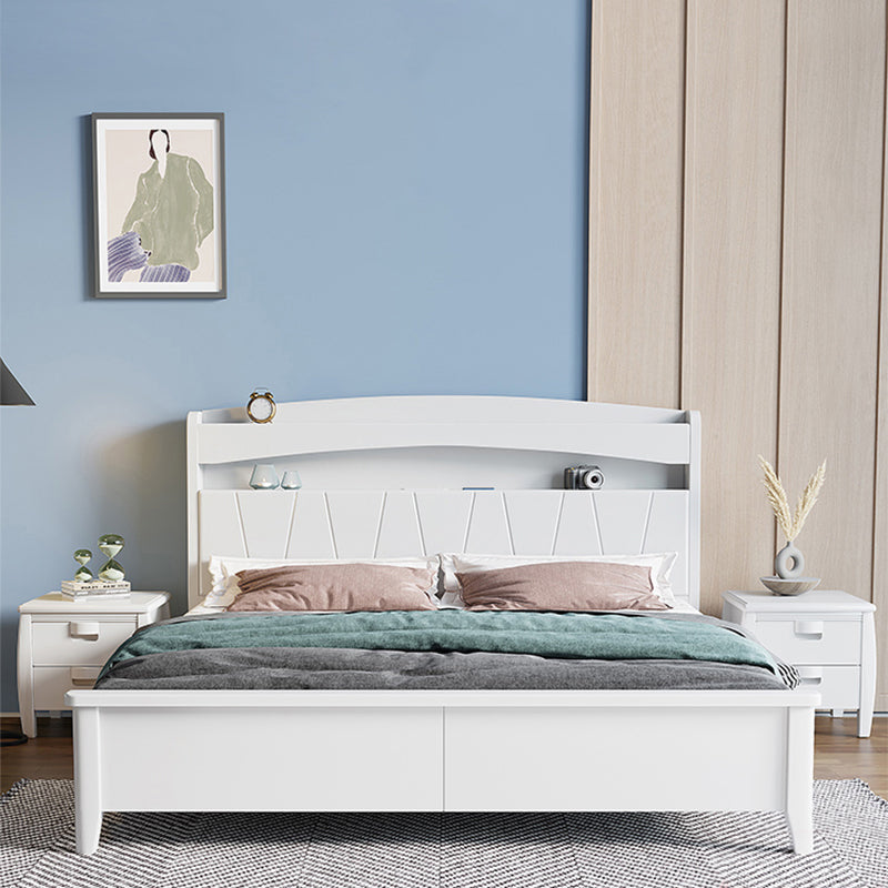 Modern Wood Bed Bookcase Included Standard Bed with Headboard